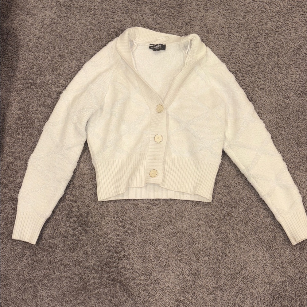 JCPenney Cream Button-Up Sweater